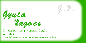 gyula magocs business card